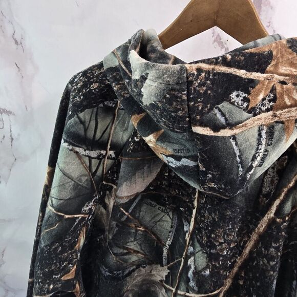 WFS Element Gear Hoodie Mens XL Camo Burly Gang Woodland Pullover Sweatshirt - Picture 7 of 14